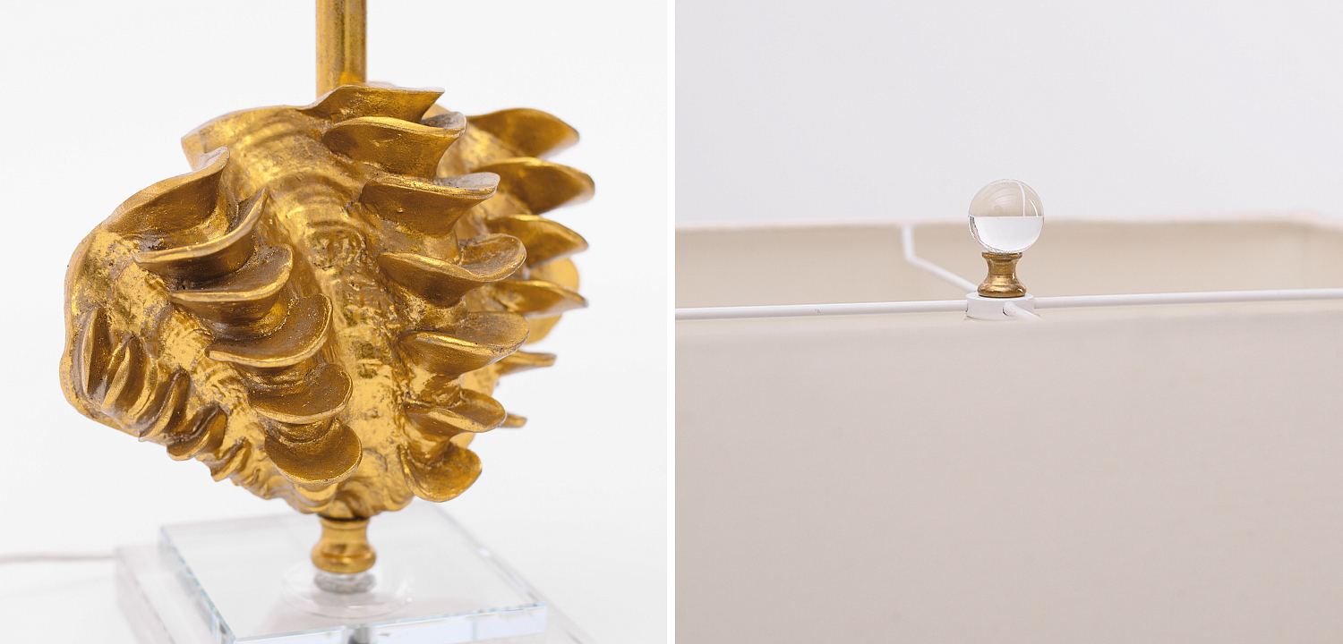Настольная лампа Golden Shell Table Lamp с абажуром Настольная лампа Golden Shell Table Lamp с абажуром - Loft-Concept в Грозном