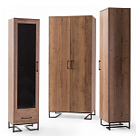 Шкаф-витрина в стиле лофт с чёрной стеклянной дверью Urban Style Space 2 варинант исполнения - 4 | Loft Concept в Грозном