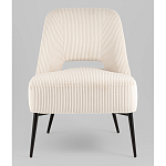 Кресло лаунж Бостон велюр рельефный молочный на черных ножках варинант исполнения - 4 | Loft Concept в Грозном