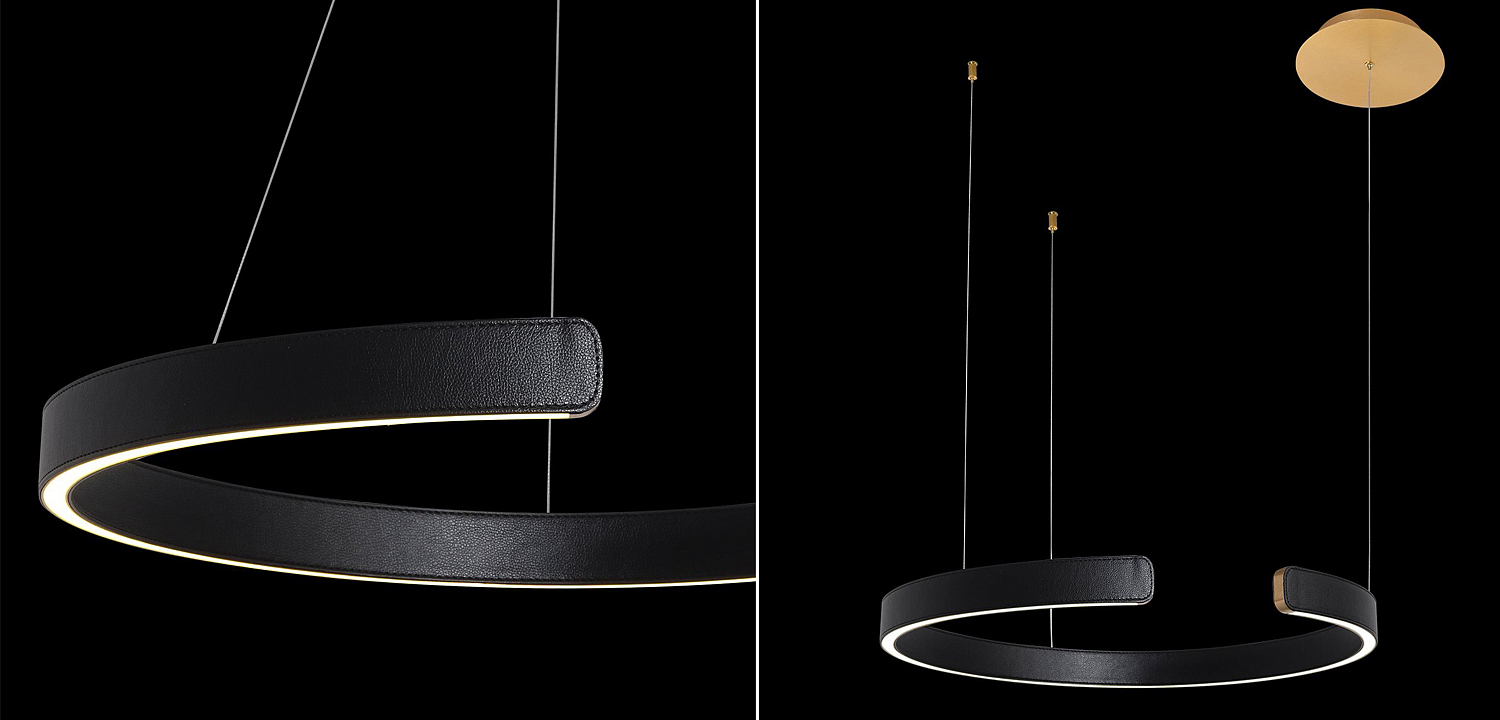 Подвесной светильник Half Ring black leather 60 Подвесной светильник Half Ring black leather 60 - Loft-Concept в Грозном