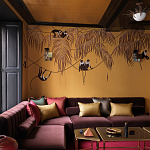 Обои с вышивкой ручной работы Étienne Original colourway on wool sateen варинант исполнения - 2 | Loft Concept в Грозном