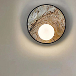 Бра круглое с каменным диском в металлической раме Sandstone Painting варинант исполнения - 4 | Loft Concept в Грозном