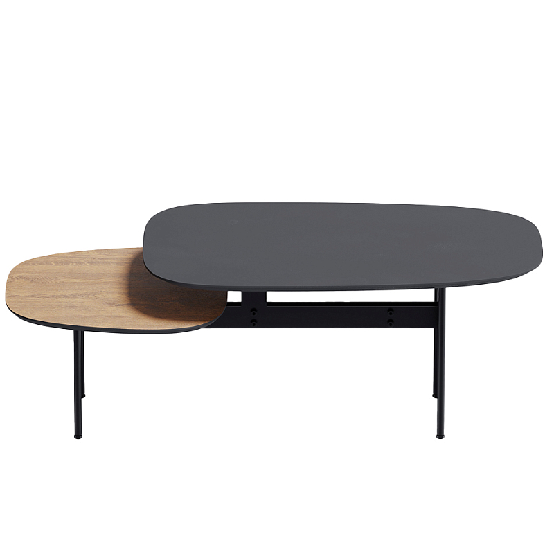 Step журнальный столик из натурального дуба и металла Черный Светлый дуб в Грозном | Loft Concept 