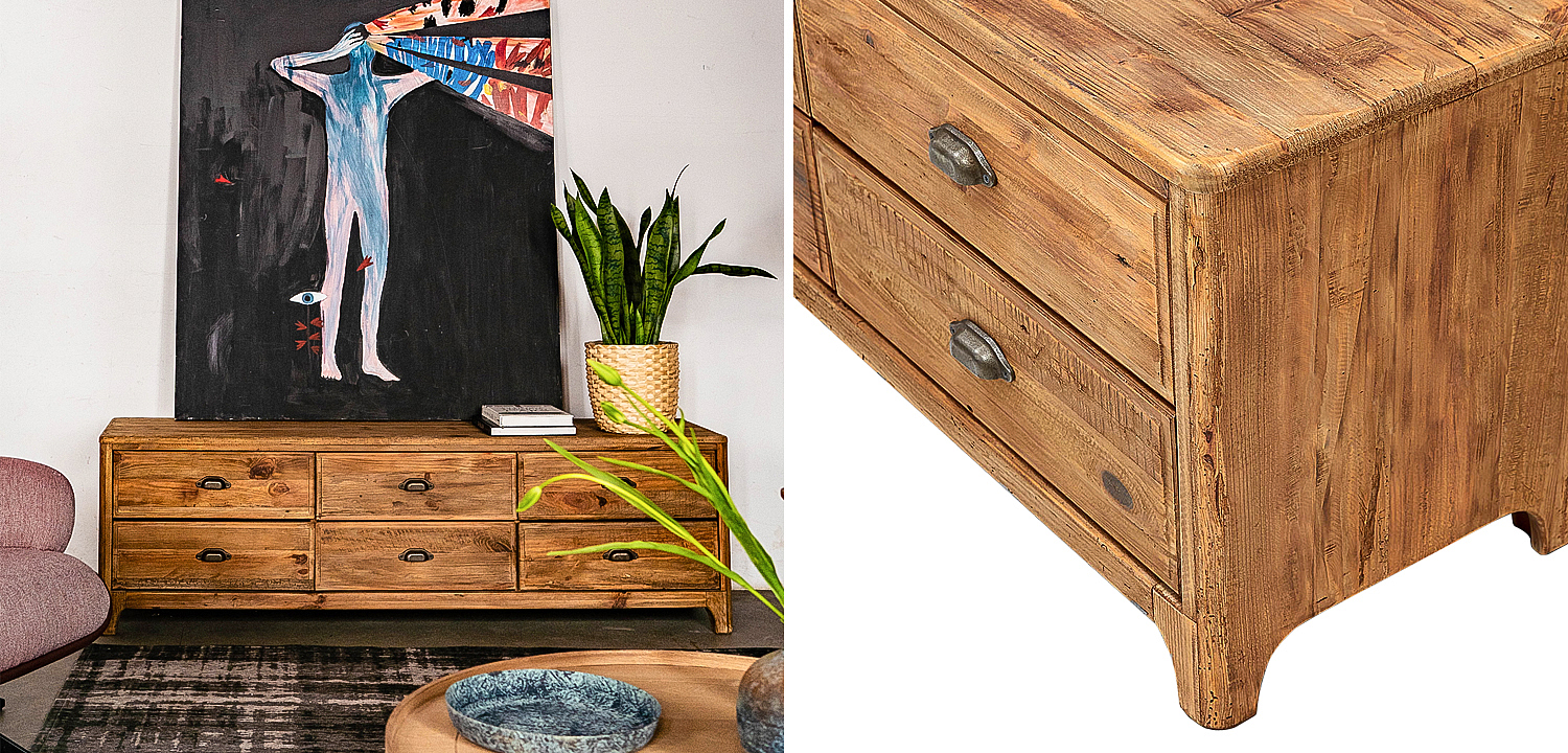 TV-тумба в стиле лофт из массива сосны Pauley Loft TV Stand TV-тумба в стиле лофт из массива сосны Pauley Loft TV Stand - Loft-Concept в Грозном