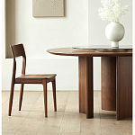 Стол обеденный круглый с двойной столешницей Walnut Wood Table варинант исполнения - 1 | Loft Concept в Грозном