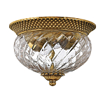 Потолочный светильник цвета латунь с прозрачным рифленым плафоном в форме чаши Hinkley варинант исполнения - 5 | Loft Concept в Грозном