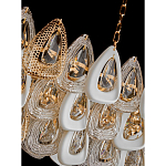 Люстра овальная с многослойными белыми и прозрачными подвесками Character Chandelier варинант исполнения - 4 | Loft Concept в Грозном