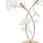 Настольная лампа с изогнутыми золотыми ветвями и белыми лепестками Wintery flovers варинант исполнения - 1 | Loft Concept в Грозном