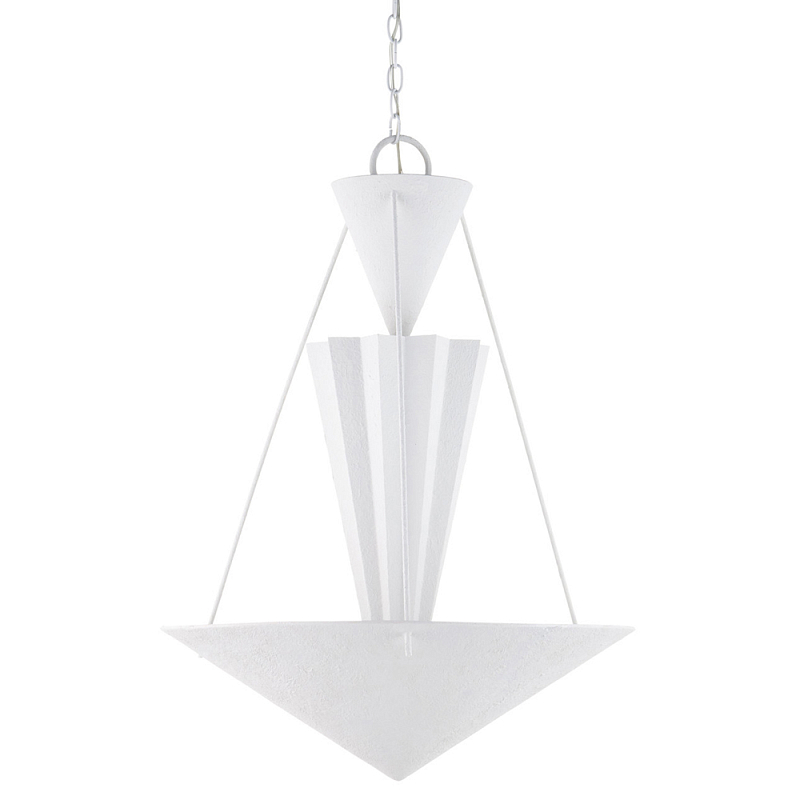 Люстра светодиодная белая геометрической формы с рифленым плафоном White Geometric Lamps Белый Люстра светодиодная белая геометрической формы с рифленым плафоном White Geometric Lamps Белый в Грозном | Loft Concept