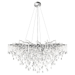 Люстра подвесная с прозрачными стеклянными подвесками в форме капель Диаметр 100 см Droplet Chandelier варинант исполнения - 12 | Loft Concept в Грозном