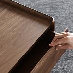 Прикроватный деревянный столик с 2-мя ящиками Moon Walnut Furniture варинант исполнения - 9 | Loft Concept в Грозном