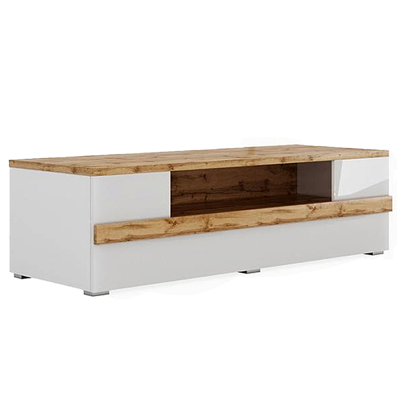 ТВ-тумба с белым глянцевым фасадом Grace of Furniture Глянцевый белый Дуб вотан ТВ-тумба с белым глянцевым фасадом Grace of Furniture Глянцевый белый Дуб вотан в Грозном | Loft Concept