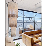 Люстра круглая трехъярусная из бахромы Milk Gradient Braided Fringe варинант исполнения - 3 | Loft Concept в Грозном