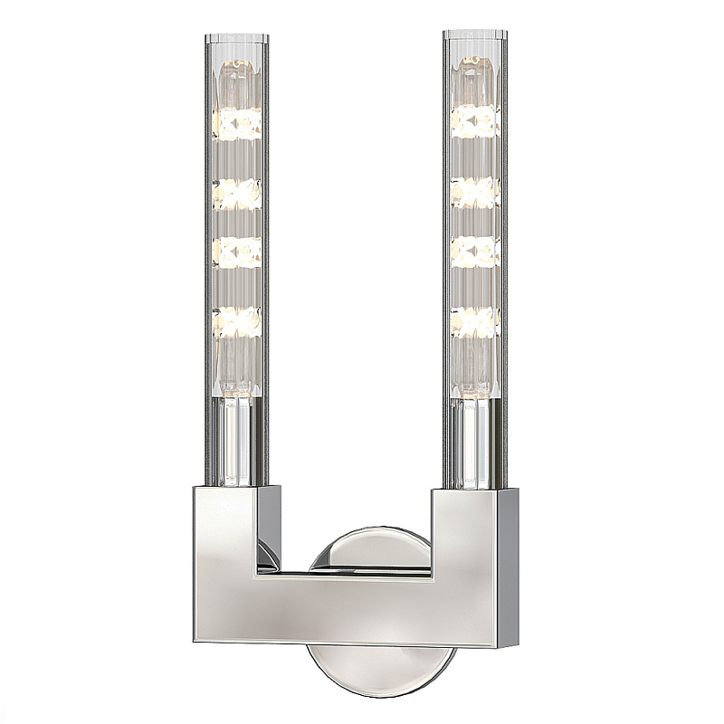 Бра CANNELLE wall lamp DOUBLE Sconces Chrome Хром Прозрачное Стекло в Грозном | Loft Concept 
