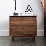 Прикроватный деревянный столик с ящиками Moon Walnut Furniture варинант исполнения - 2 | Loft Concept в Грозном