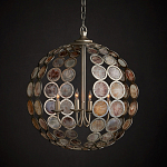 Люстра в форме шара с декором из круглых декоративных элементов Bright Shell Discs варинант исполнения - 3 | Loft Concept в Грозном