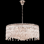 Люстра круглая с хрустальными подвесками на серебряном каркасе Roul Crystal Light варинант исполнения - 7 | Loft Concept в Грозном
