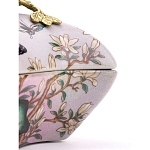 Шкатулка фиолетового цвета с рисунком бабочек и крышкой с фигуркой птицы на ветке Eden Garden варинант исполнения - 5 | Loft Concept в Грозном