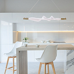 Люстра горизонтальная с волнистым белым плафоном Golden Swirl варинант исполнения - 11 | Loft Concept в Грозном