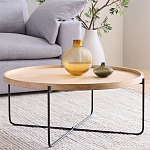 Журнальный стол с круглой деревянной столешницей Urban Style Space варинант исполнения - 2 | Loft Concept в Грозном