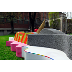 Дизайнерский модульный диван волнистой формы с цветным принтом Poltronova Superonda Sofa варинант исполнения - 37 | Loft Concept в Грозном