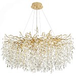 Люстра с хрустальными подвесками на металлических ветках Fairytree Light Gold Chandelier 18 варинант исполнения - 3 | Loft Concept в Грозном