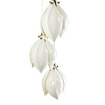 Подвесной светильник светодиодный с 6-ю белыми плафонами в виде цветов Flower Light Gold варинант исполнения - 3 | Loft Concept в Грозном