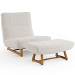 Кресло с обивкой букле Lino White  Boucle Armchair варинант исполнения - 6 | Loft Concept в Грозном