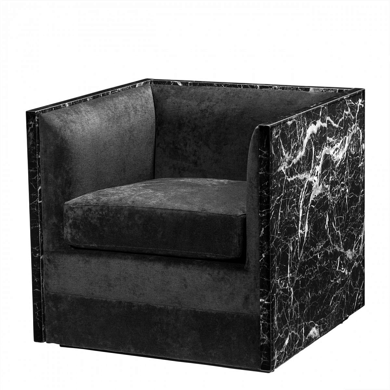 Кресло Eichholtz Chair Calabria Черный Черный Мрамор Nero Кресло Eichholtz Chair Calabria Черный Черный Мрамор Nero в Грозном | Loft Concept
