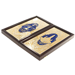 Нарды настольные из натурального камня лазурит и долерит Backgammon from Stone варинант исполнения - 14 | Loft Concept в Грозном