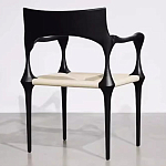 Стул дизайнерский с плетеным сидением Kronos Dining Chair Black варинант исполнения - 5 | Loft Concept в Грозном