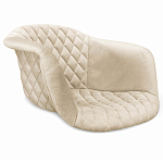 Барный стул со спинкой и подлокотниками на 4-х деревянных ножках Кремовый Велюр Ava Charm варинант исполнения - 2 | Loft Concept в Грозном