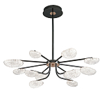 Люстра черного цвета с 12-ю прозрачными плафонами овальной формы Iona chandelier варинант исполнения - 2 | Loft Concept в Грозном