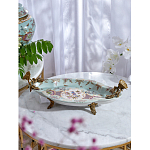 Блюдо овальное из голубого фарфора с ручками в виде бабочек и цветочным рисунком Blue Garden варинант исполнения - 6 | Loft Concept в Грозном