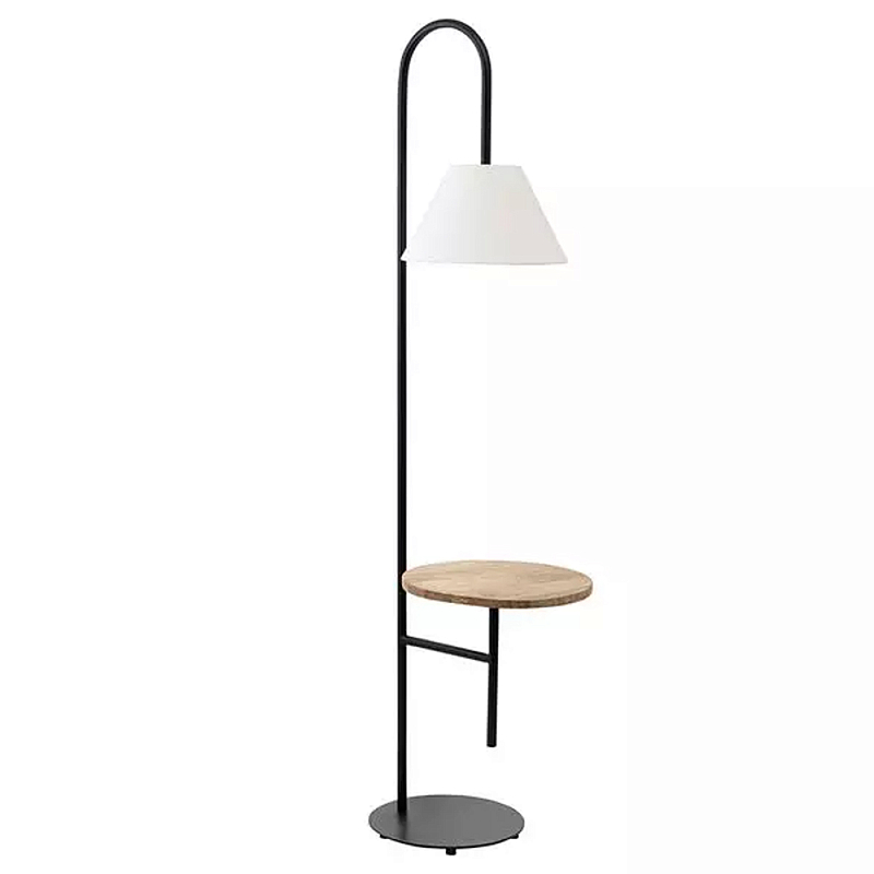 Торшер с полкой для хранения Floor Lamp with Storage Shelf Белый Черный в Грозном | Loft Concept 
