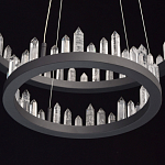 Люстра с двумя кольцами черного цвета с хрустальными элементами QUARTZ CRYSTAL варинант исполнения - 10 | Loft Concept в Грозном