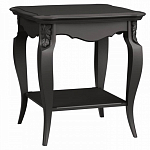 Стол журнальный черный из массива бука с полкой в стиле прованс Black Provence варинант исполнения - 2 | Loft Concept в Грозном