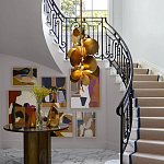 Люстра креативная из дисков цвета латунь Constellation Light and Style варинант исполнения - 5 | Loft Concept в Грозном