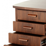 Дизайнерский письменный стол округлой формы с 4-мя ящиками и дверкой с полочками Rili варинант исполнения - 4 | Loft Concept в Грозном