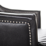 Кресло из натуральной кожи на 4-х деревянных ножках из массива бука Daniel Leather Armchair black варинант исполнения - 4 | Loft Concept в Грозном