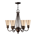 Люстра бронзового цвета с конусными плафонами из бежевого стекла Hinkley варинант исполнения - 2 | Loft Concept в Грозном