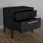 Прикроватная Тумбочка Primo с двумя ящиками Черный дуб варинант исполнения - 6 | Loft Concept в Грозном