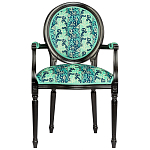 Стул из натурального бука с подлокотниками Ikat Pattern бирюзовый варинант исполнения - 1 | Loft Concept в Грозном