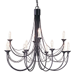 Люстра черного цвета ручной работы с канделябрами и переплетенной проволочной драпировкой Elstead Lighting варинант исполнения - 1 | Loft Concept в Грозном