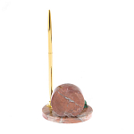 Часы настольные с шариковой металлической ручкой из натурального камня Stone Clock варинант исполнения - 9 | Loft Concept в Грозном