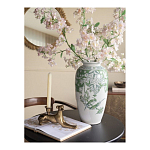 Ваза высокая с зелеными цветочными и птичьими мотивами Vase Inspired by Nature варинант исполнения - 4 | Loft Concept в Грозном