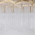 Люстра прямоугольная на цепях с прозрачными трубками и волнистым краем Nembus варинант исполнения - 5 | Loft Concept в Грозном