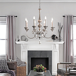 Люстра серебряного цвета с состаренным эффектом и декоративным подвесным шаром Kichler варинант исполнения - 3 | Loft Concept в Грозном