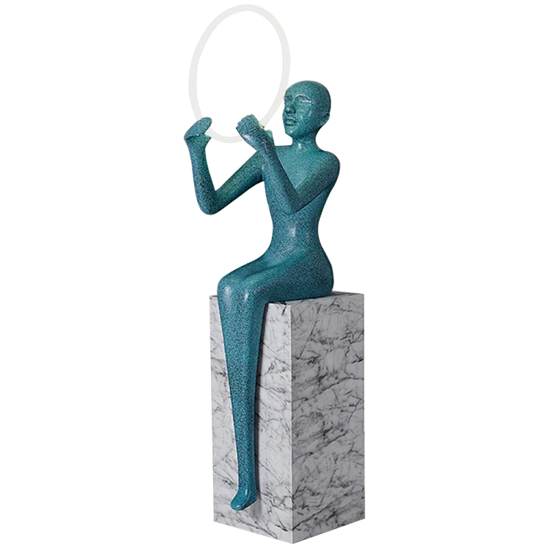 Торшер Statue In The Clouds Floor Lamp Бирюзовый Белый Мрамор Bianco Серый Торшер Statue In The Clouds Floor Lamp Бирюзовый Белый Мрамор Bianco Серый в Грозном | Loft Concept