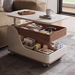 Журнальный столик передвижной с подъемной столешницей Table Trolley варинант исполнения - 6 | Loft Concept в Грозном